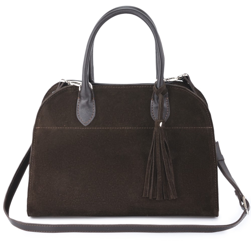 Женская кожаная сумка "Вирджиния" (темно-коричневый)