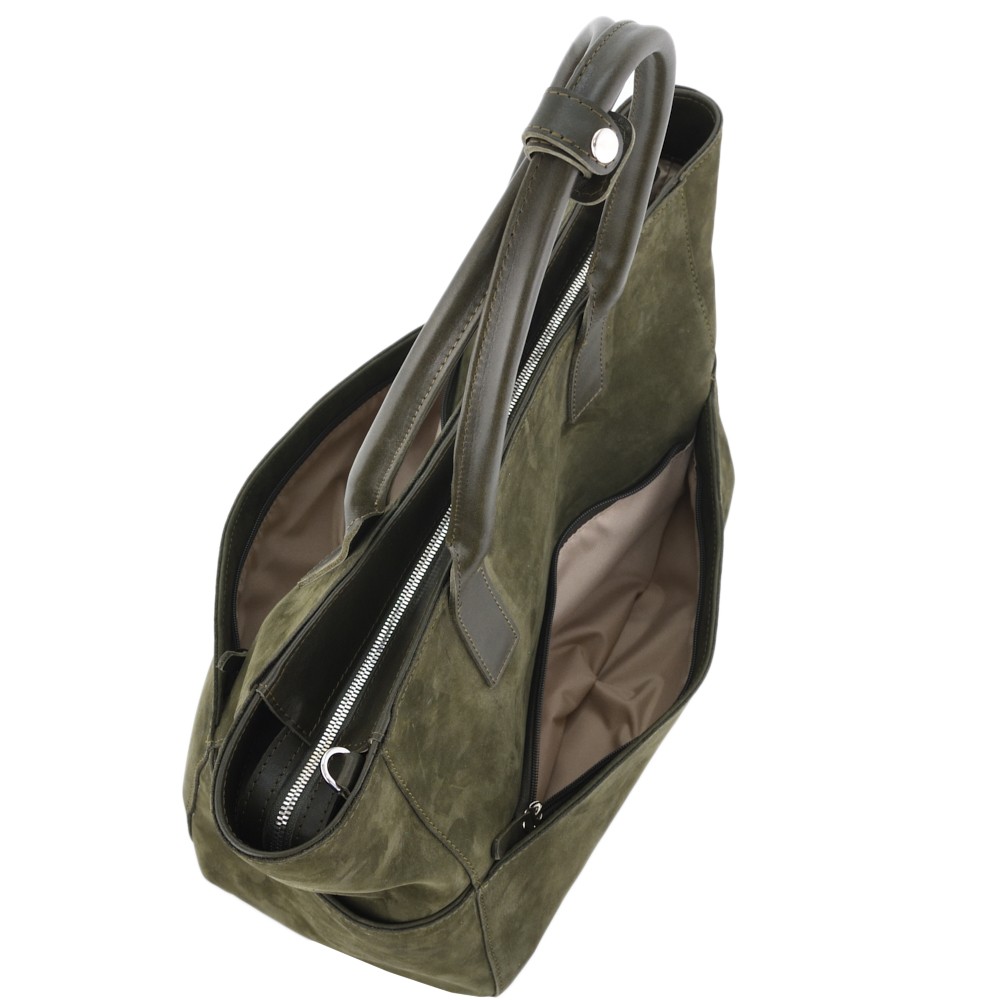 Кожаная женская сумка "Калипсо" (хаки)