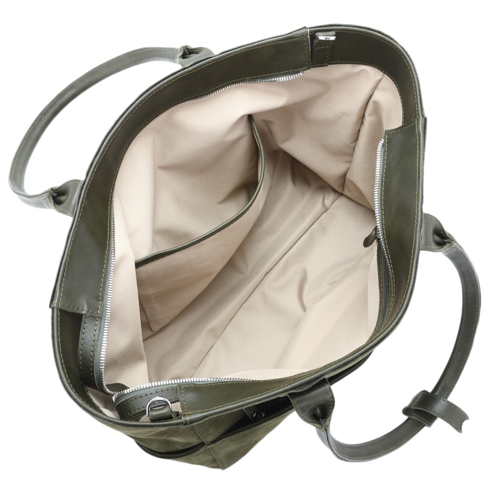 Кожаная женская сумка "Калипсо" (хаки)