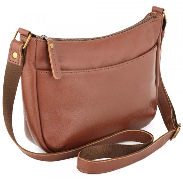 Женская кожаная сумка "Нева" (коньяк). фото 1