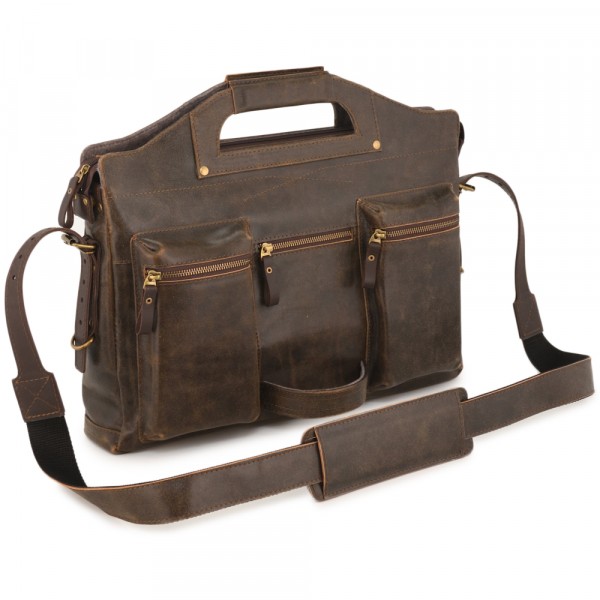  Универсальный кожаный портфель "Диего" (коричневая наппа) . фото 1