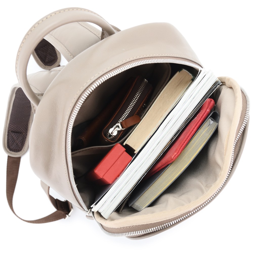 Кожаный рюкзак "Рамона" (бежевый)