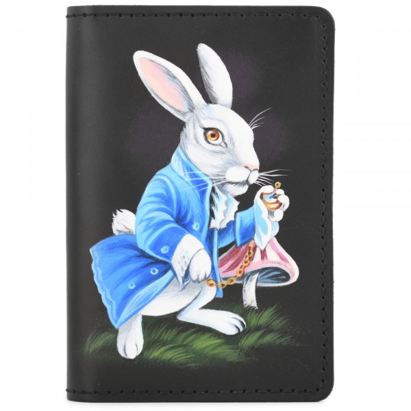 Кожаный бумажник для документов "Неаполь" "Алиса в стране чудес". фото 1