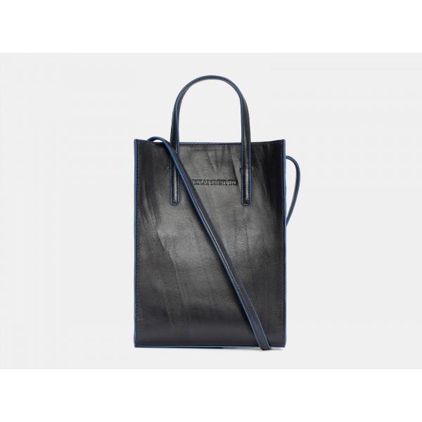 Женская кожаная сумка "Болеро" (синяя). фото 1