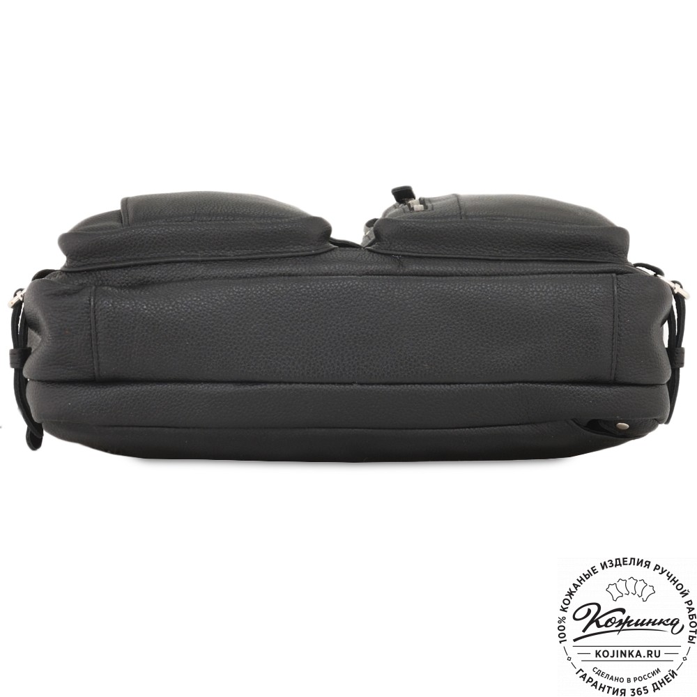 Кожаная сумка-рюкзак "Бигмэн" (черная)