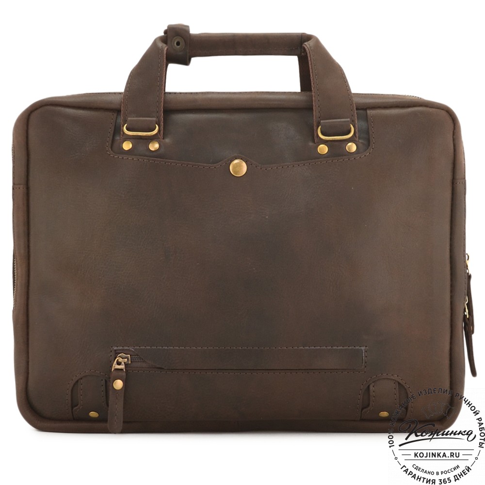 Кожаная мужская сумка-рюкзак "Генри" (коричневый)