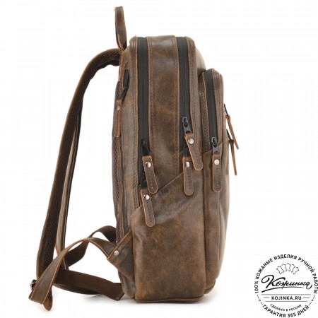 Мужской кожаный рюкзак "Джарвис" (коричневая наппа)