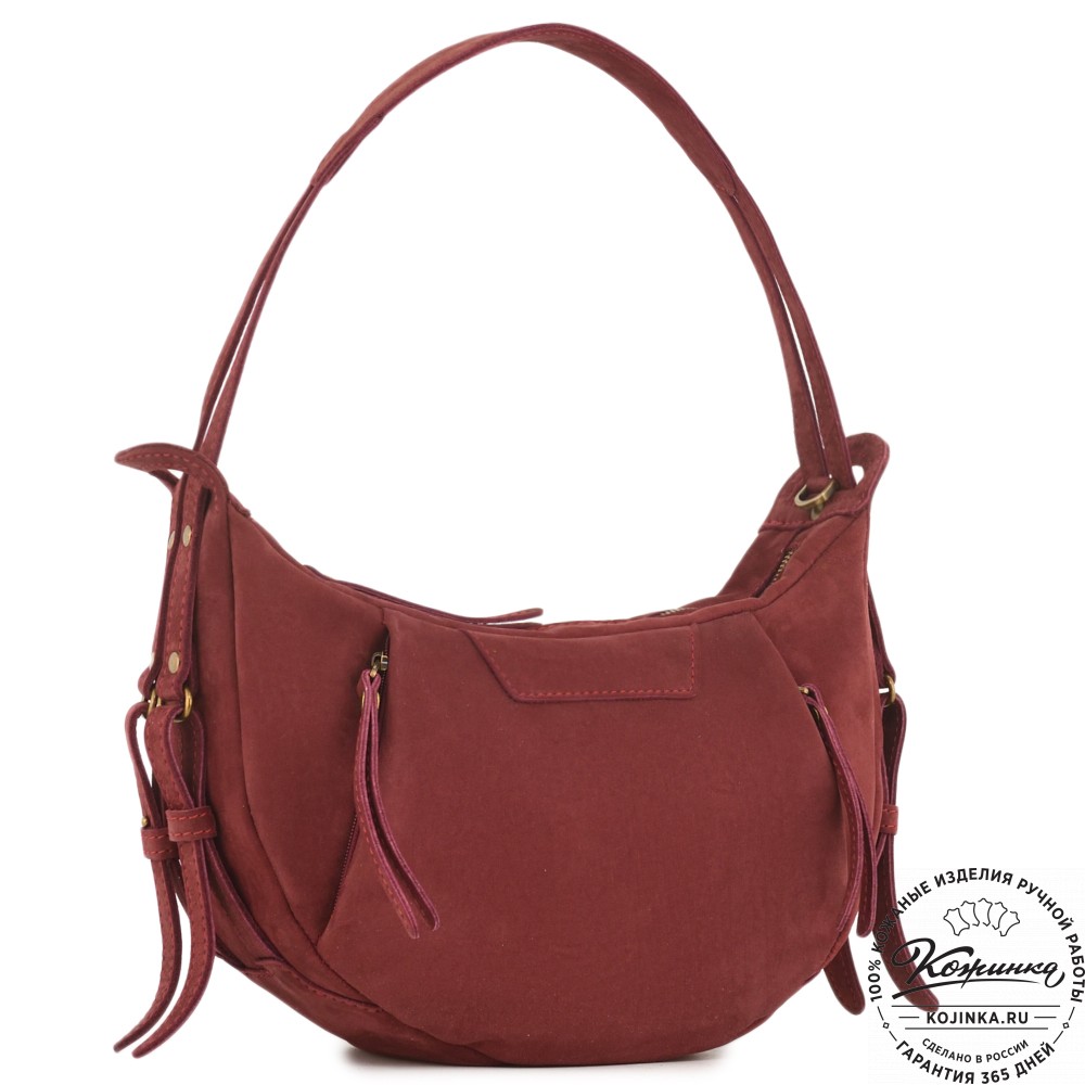 Женская кожаная сумка "Техас" (бордо нубук)