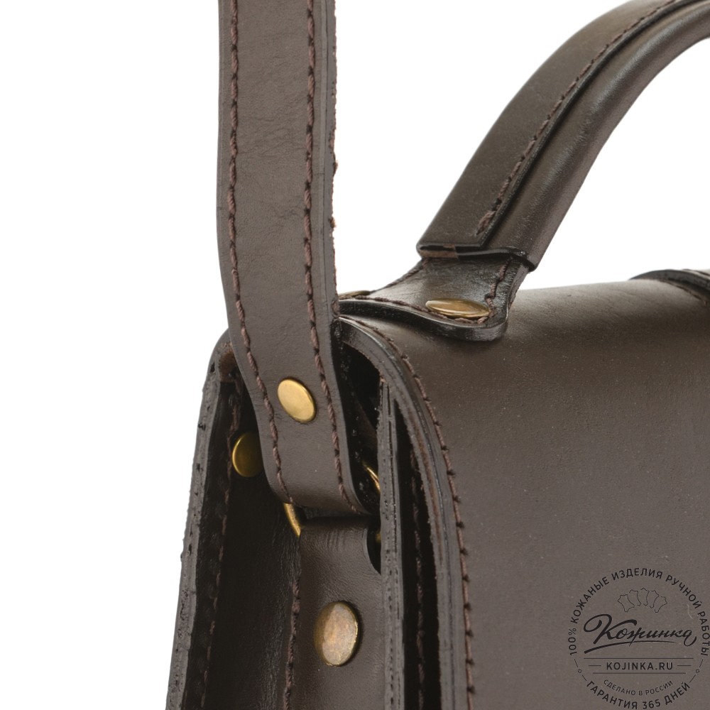 Кожаная сумка ручной работы "Париж" - с ручкой (темно-коричневый)