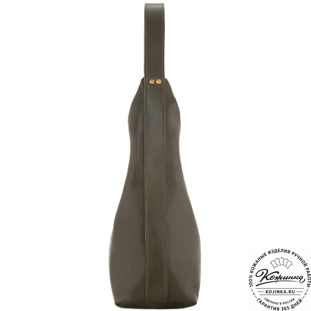 Женская кожаная сумка-шоппер "Ямайка" (хаки сиама) 