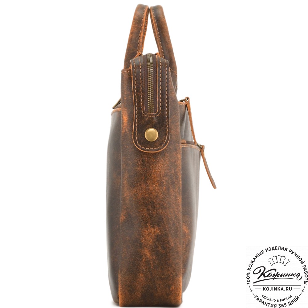 Кожаная деловая сумка "Гранд" (коричневая эксклюзив)