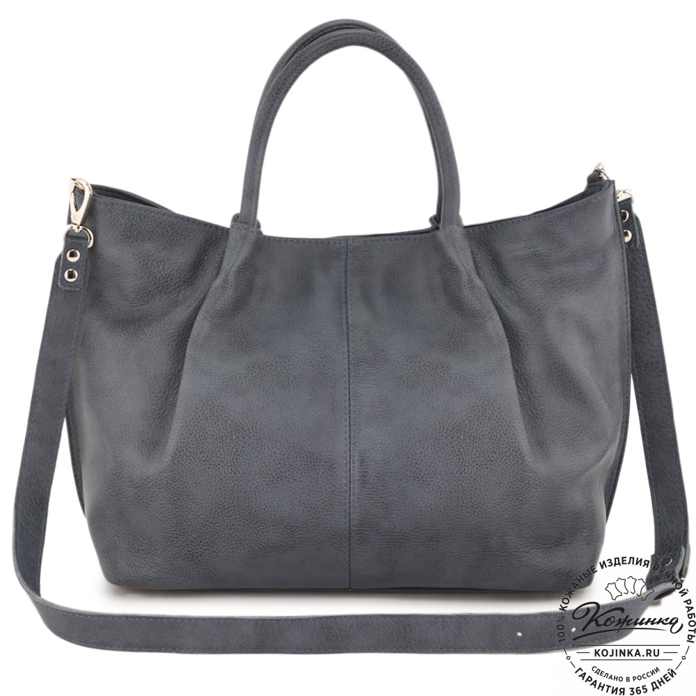 Женская кожаная сумка "Лира" (джинс)