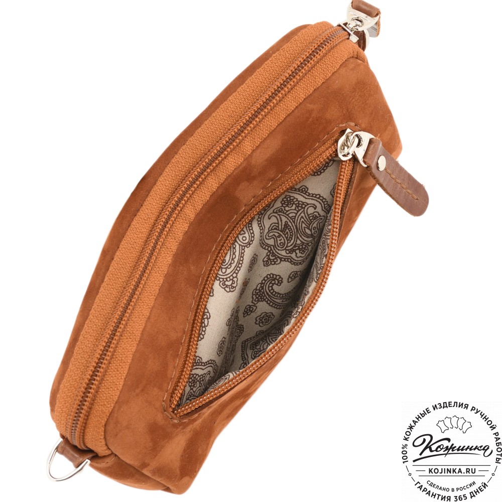  Кожаный клатч "Марта" (нубук рыжий)