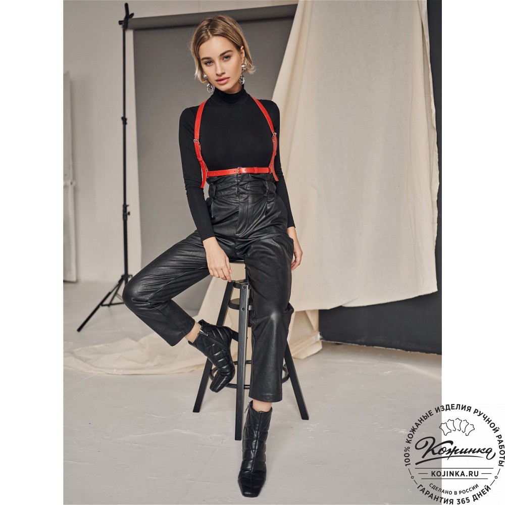 Кожаная портупея Simplex (красная)