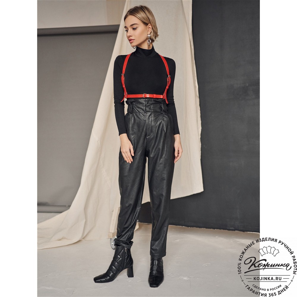 Кожаная портупея Simplex (красная)