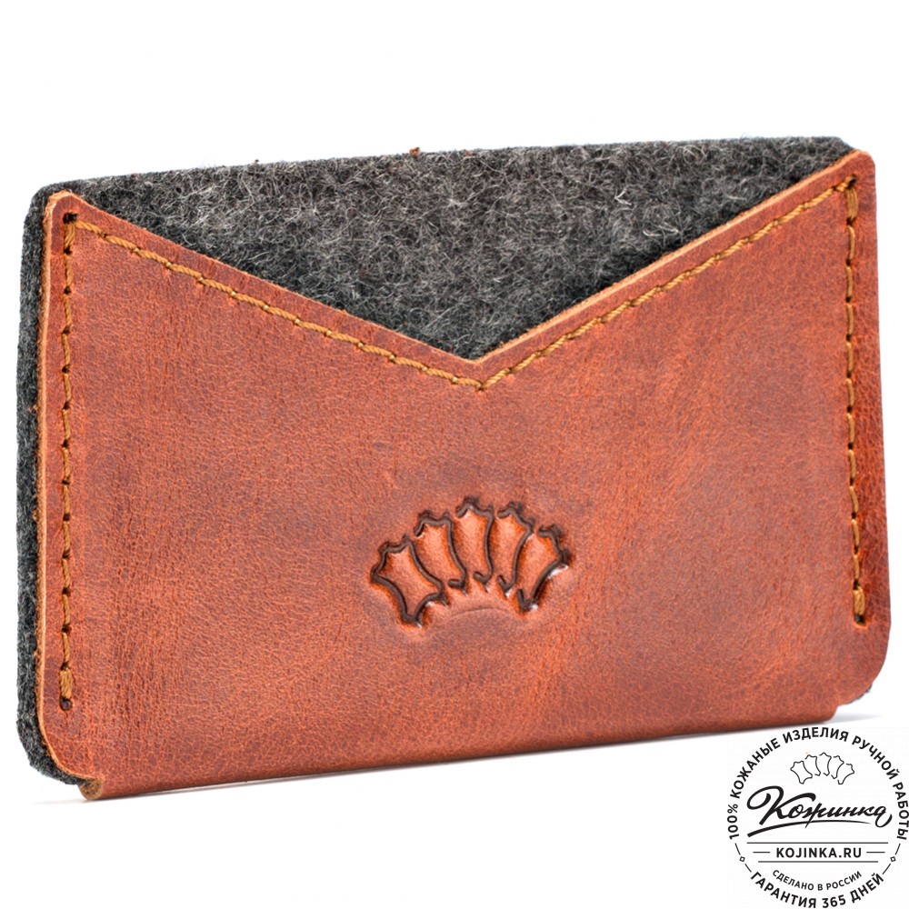 Держатель для пластиковых и банковских карт "Эрик" (рыжий) 