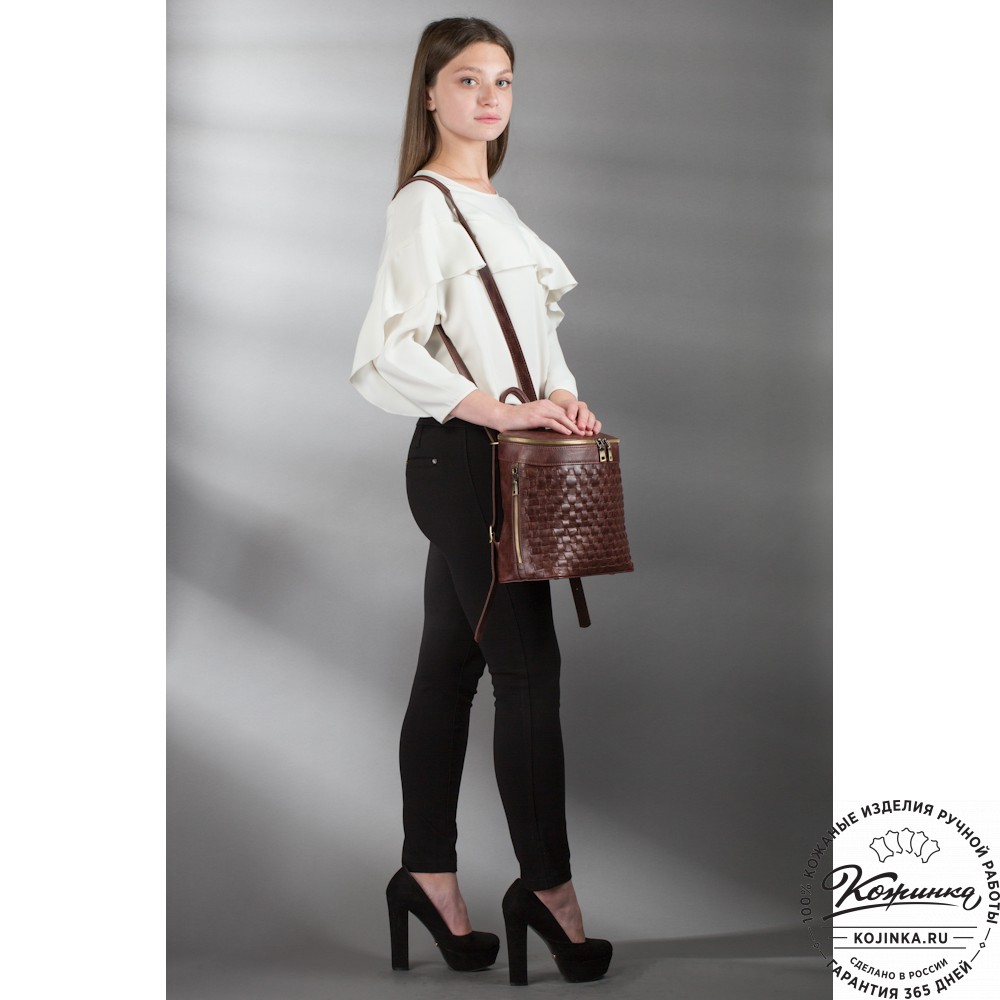 Женский кожаный рюкзак "Фелиция" (коричневый антик)