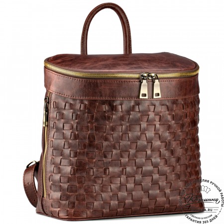 Женский кожаный рюкзак "Фелиция" (коричневый антик)