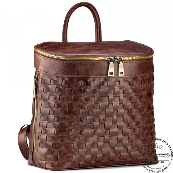 Женский кожаный рюкзак "Фелиция" (коричневый антик). фото 1