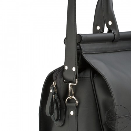 Кожаный дорожный саквояж "Гарри" (чёрный)