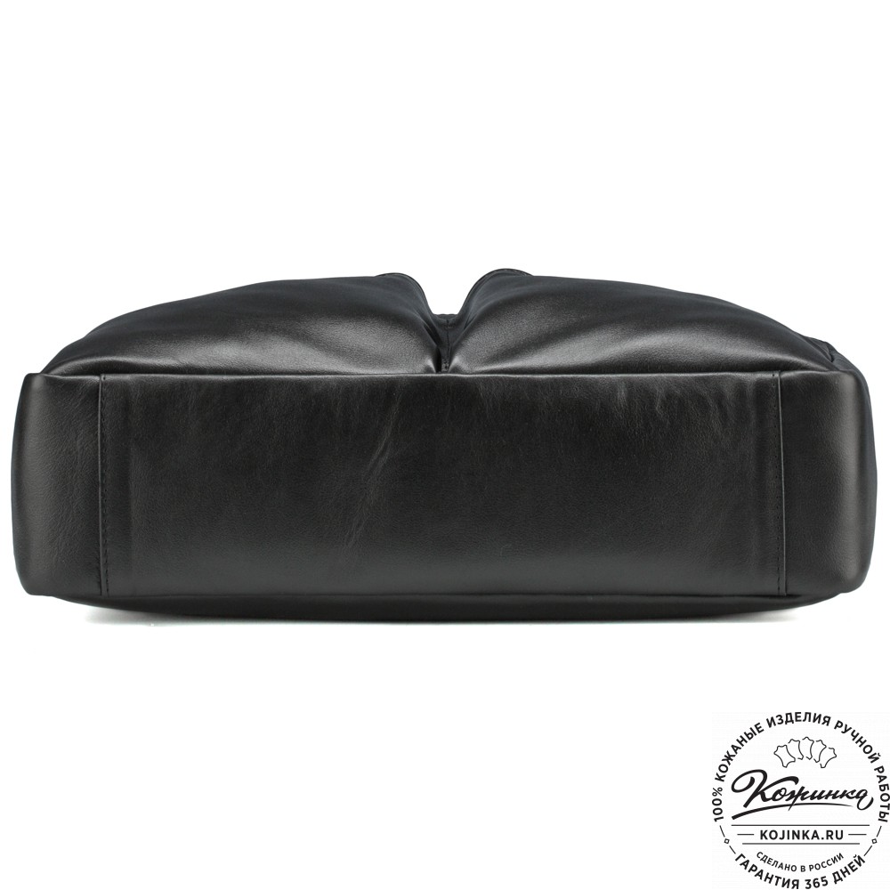 Кожаная деловая сумка "Хантер" (чёрная)