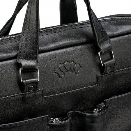 Кожаная деловая сумка "Хантер" (чёрная)