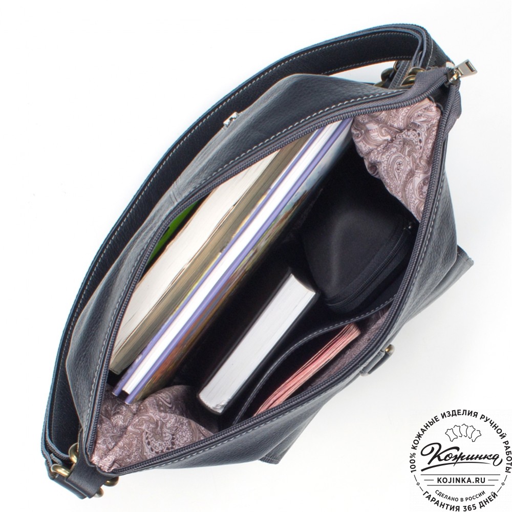 Женская кожаная сумка-рюкзак "Ника" (чёрная)