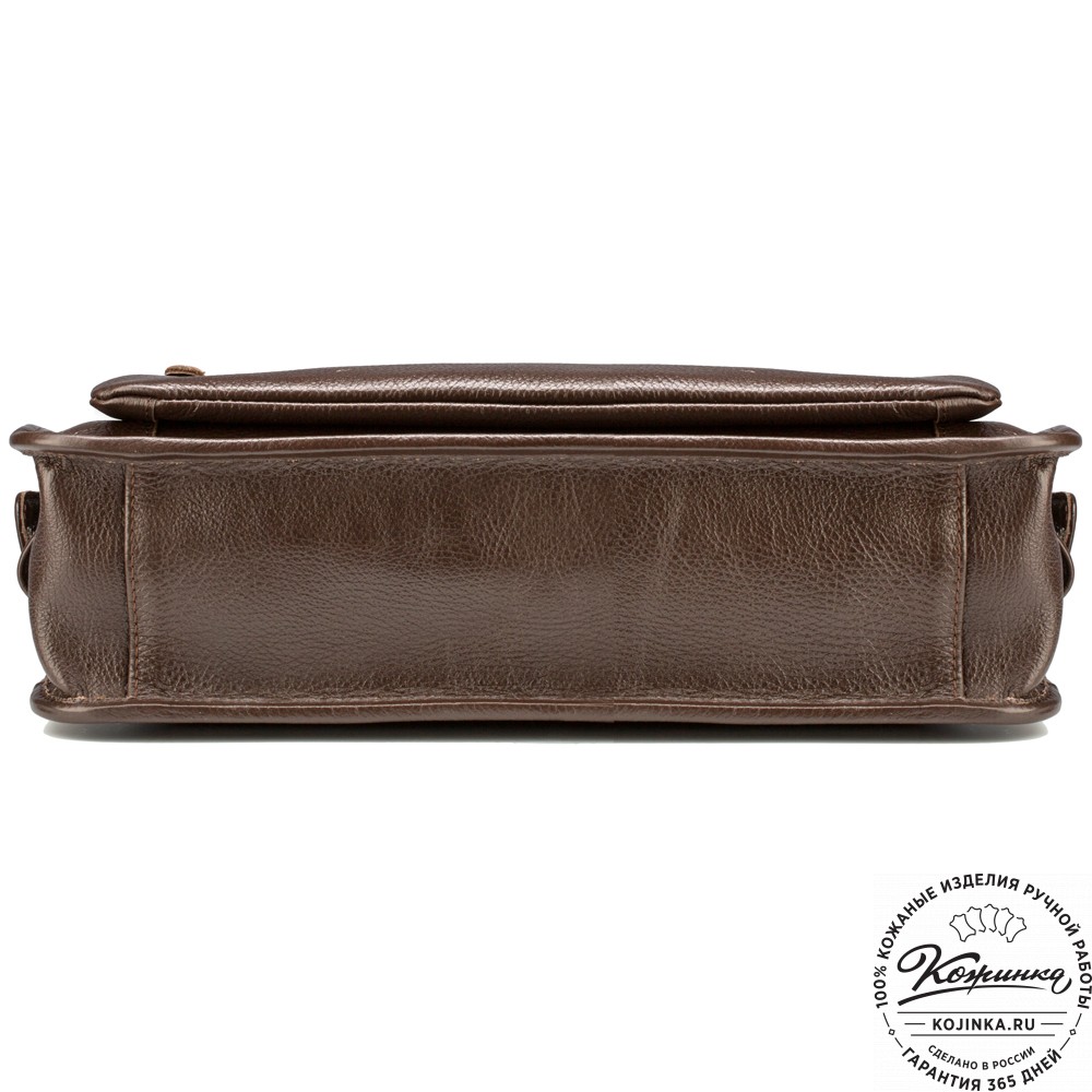 Кожаная деловая сумка "Вильямс" (тёмно-коричневая) 