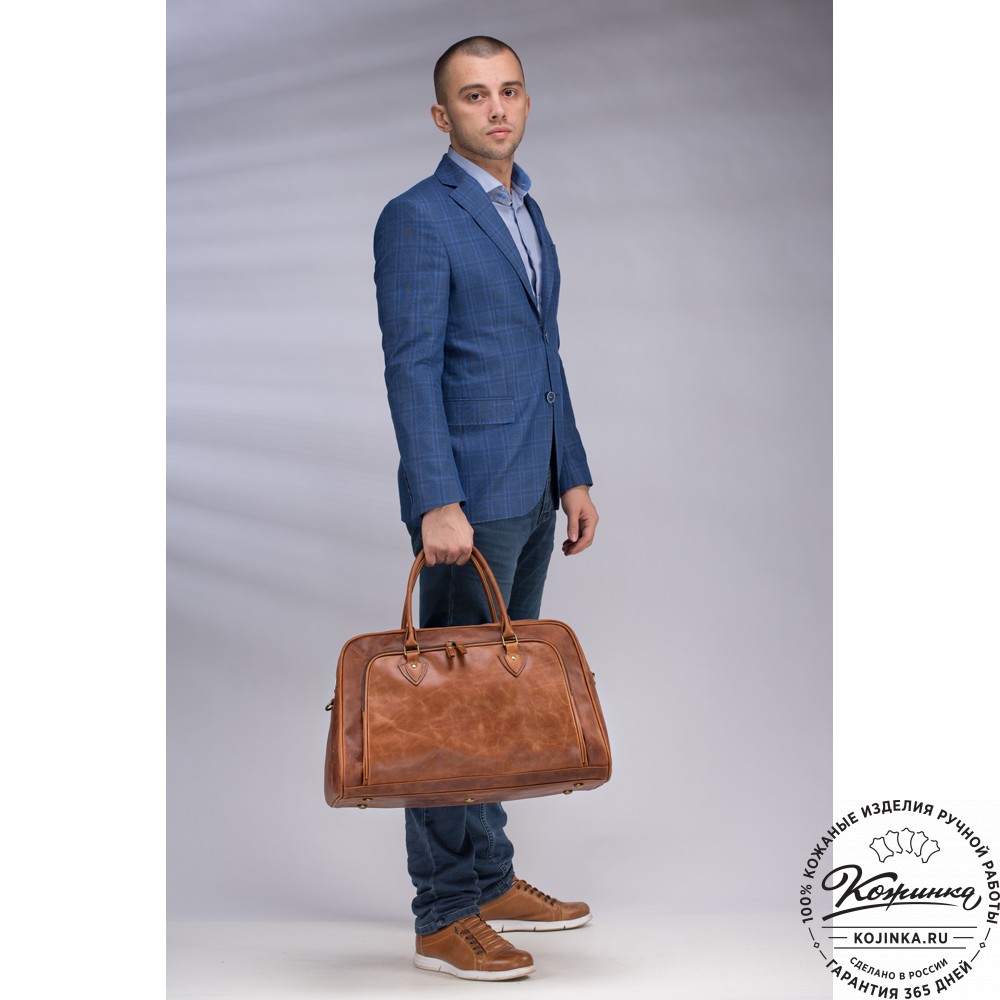 Кожаная дорожная сумка "Бруклин" (чёрная)