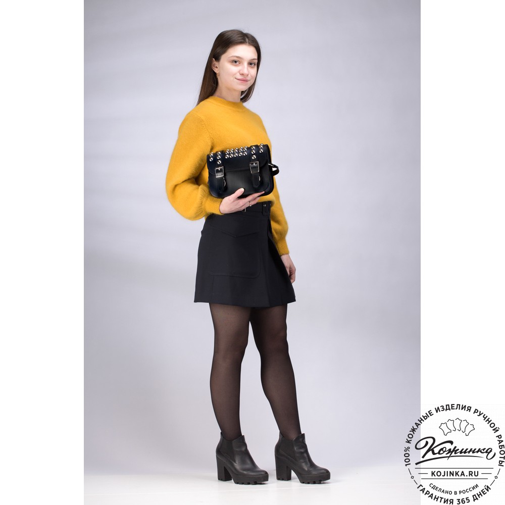 Женская кожаная сумка "Наоми" (чёрная)