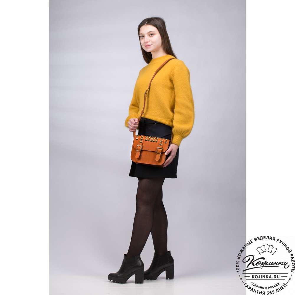 Женская кожаная сумка "Наоми" (рыжая)