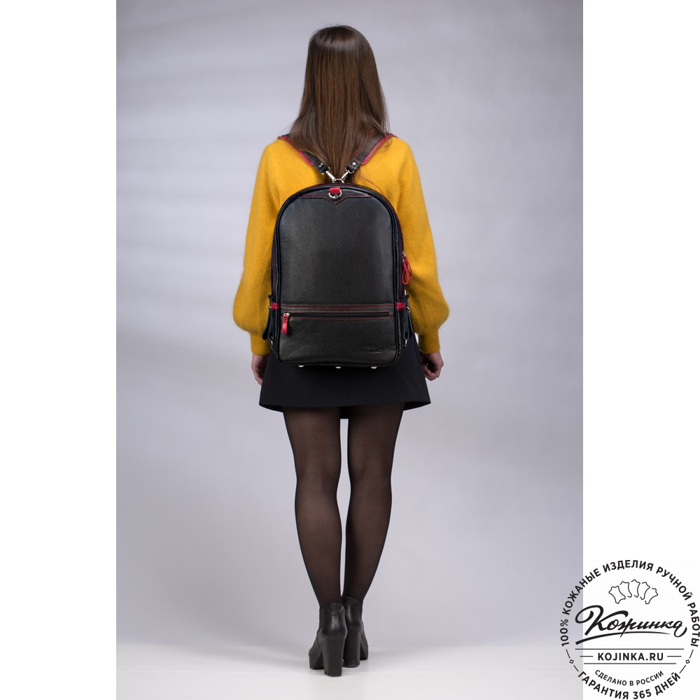 Кожаный рюкзак-трансформер "Покер" (синий) 