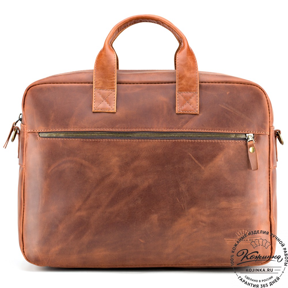 Кожаная деловая сумка "Райли" (коричневый крейзи) 