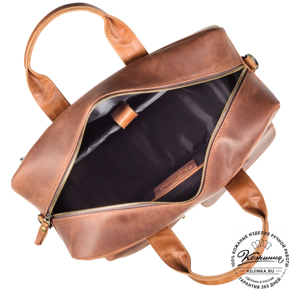 Кожаная деловая сумка "Райли" (коричневый крейзи) 