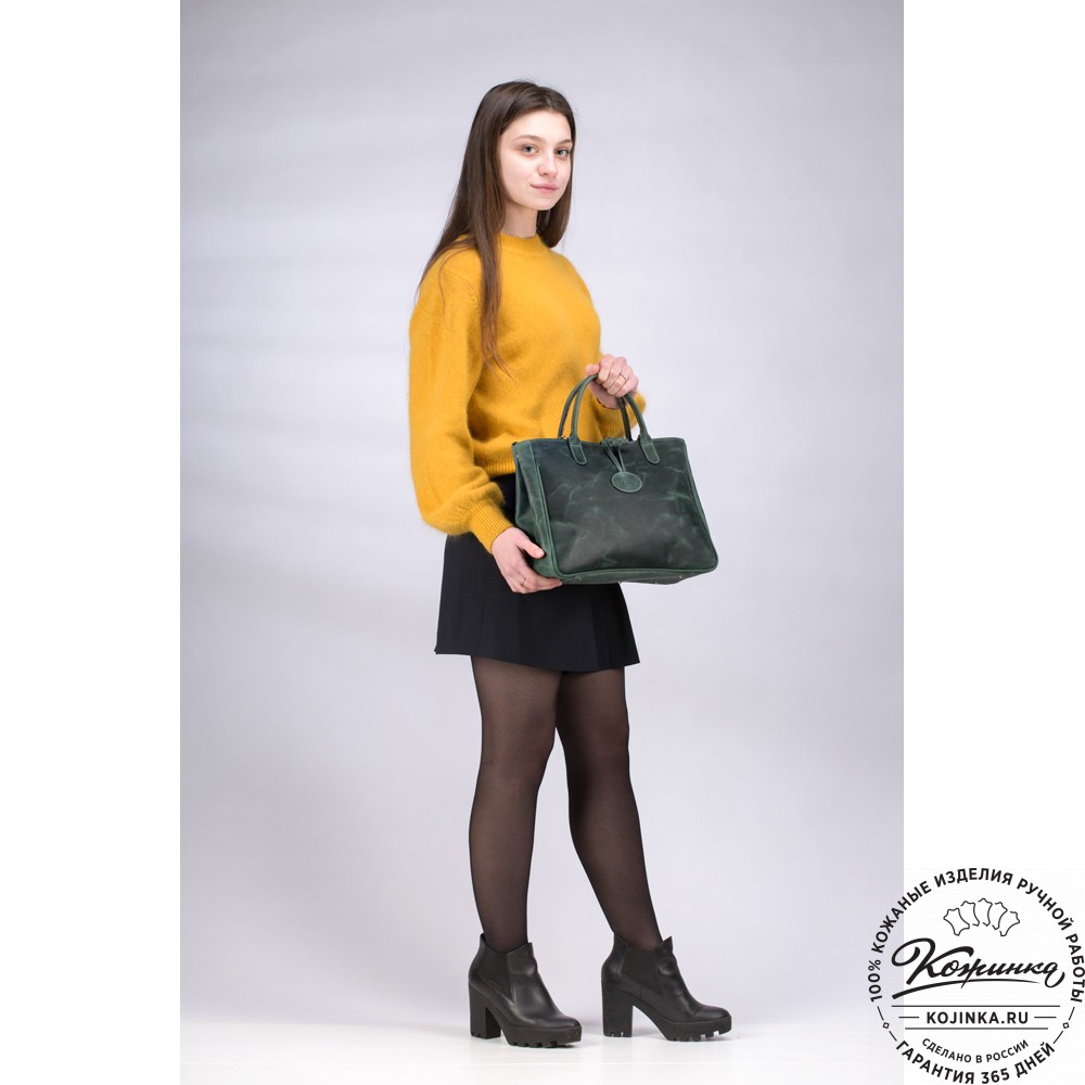  Женская кожаная сумка "Шампань" (черная)