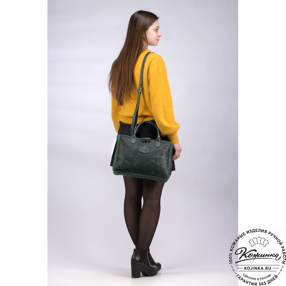  Женская кожаная сумка "Шампань" (черная)