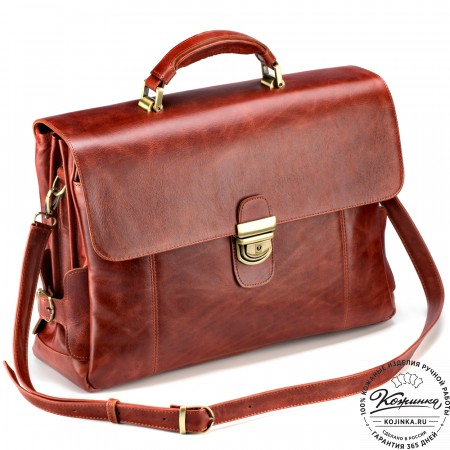 Кожаный портфель "Борменталь" (рыжий антик)