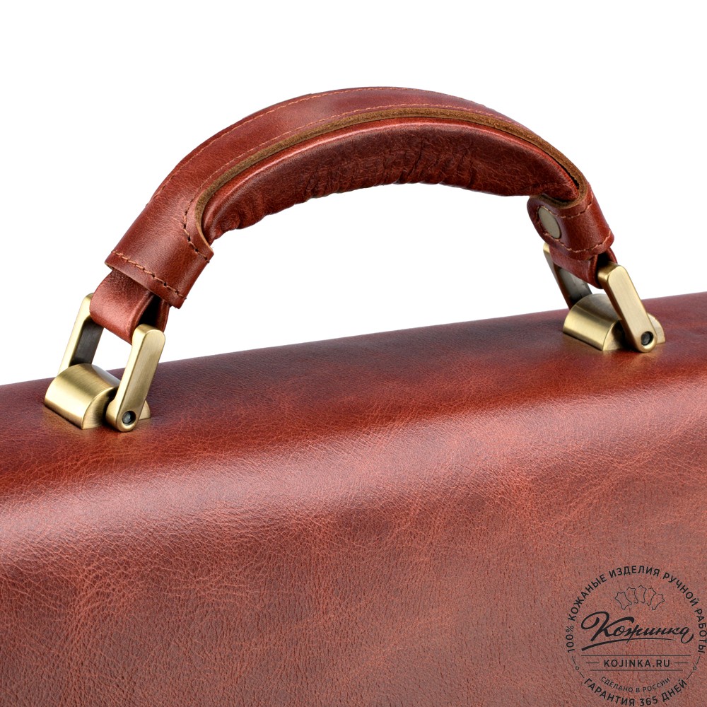 Кожаный портфель "Борменталь" (рыжий антик)