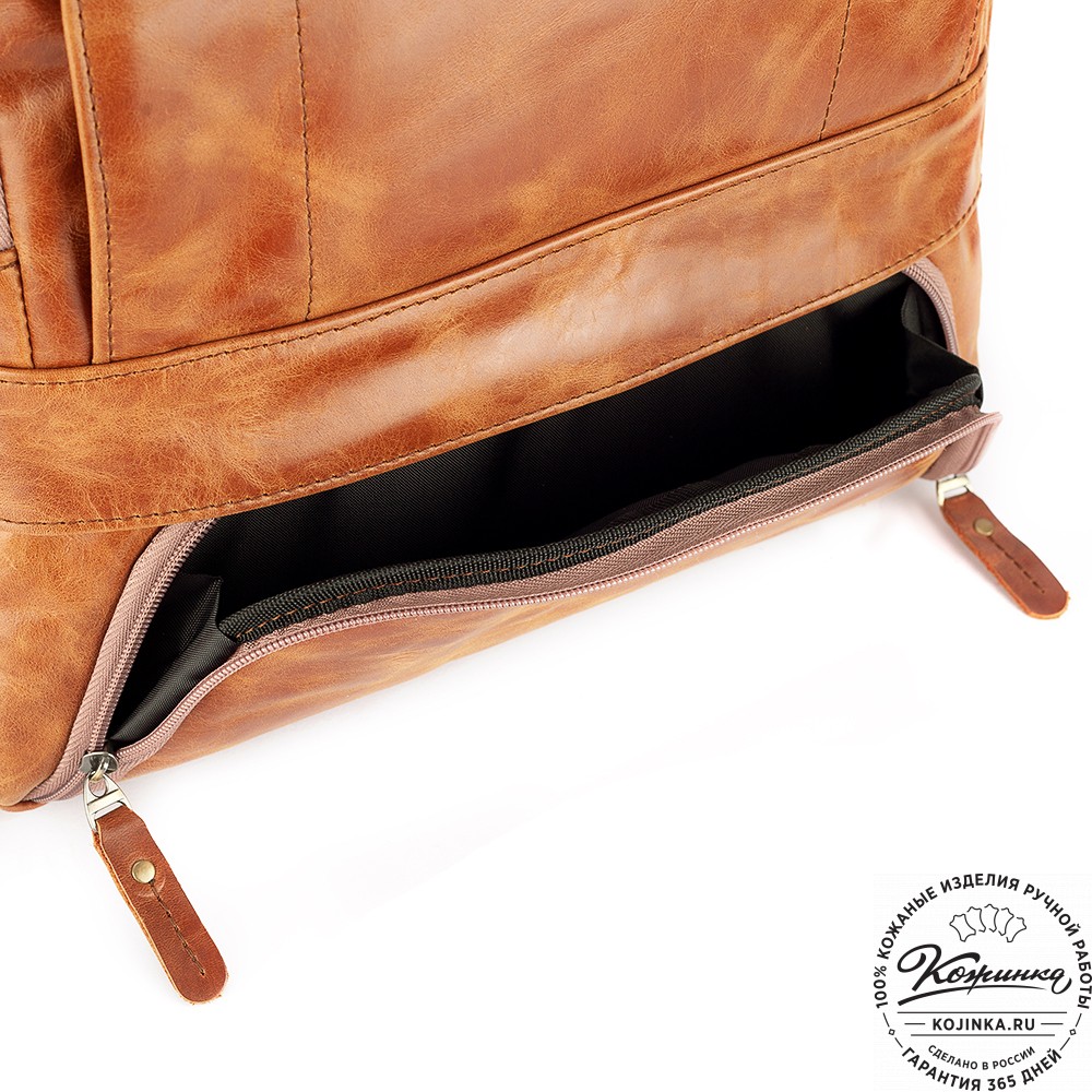 Кожаный рюкзак "Вена" (рыжий антик)