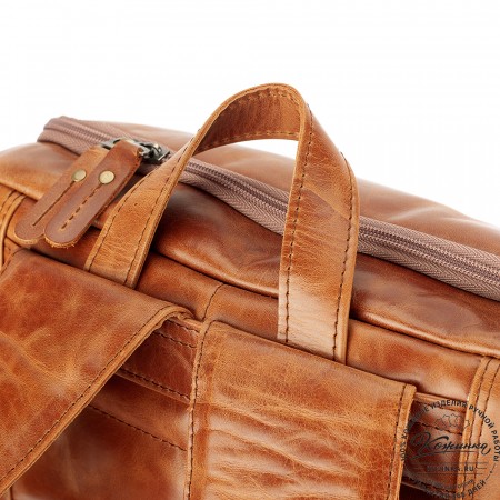 Кожаный рюкзак "Вена" (рыжий антик)