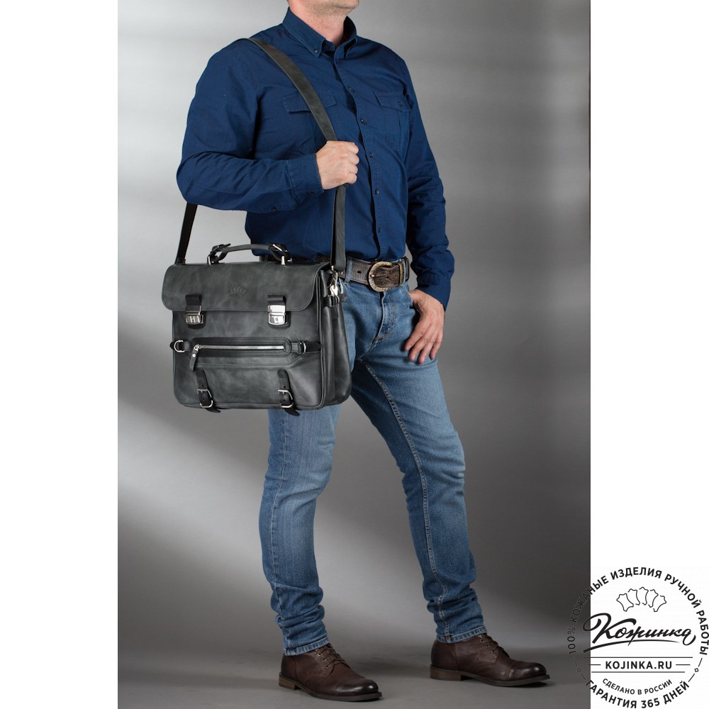 Кожаный портфель "Сталкер" (рыжий антик)