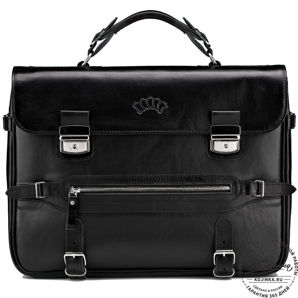 Кожаный портфель "Сталкер" (черный)