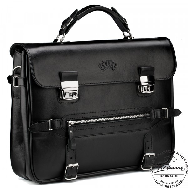 Кожаный портфель "Сталкер" (черный). фото 1