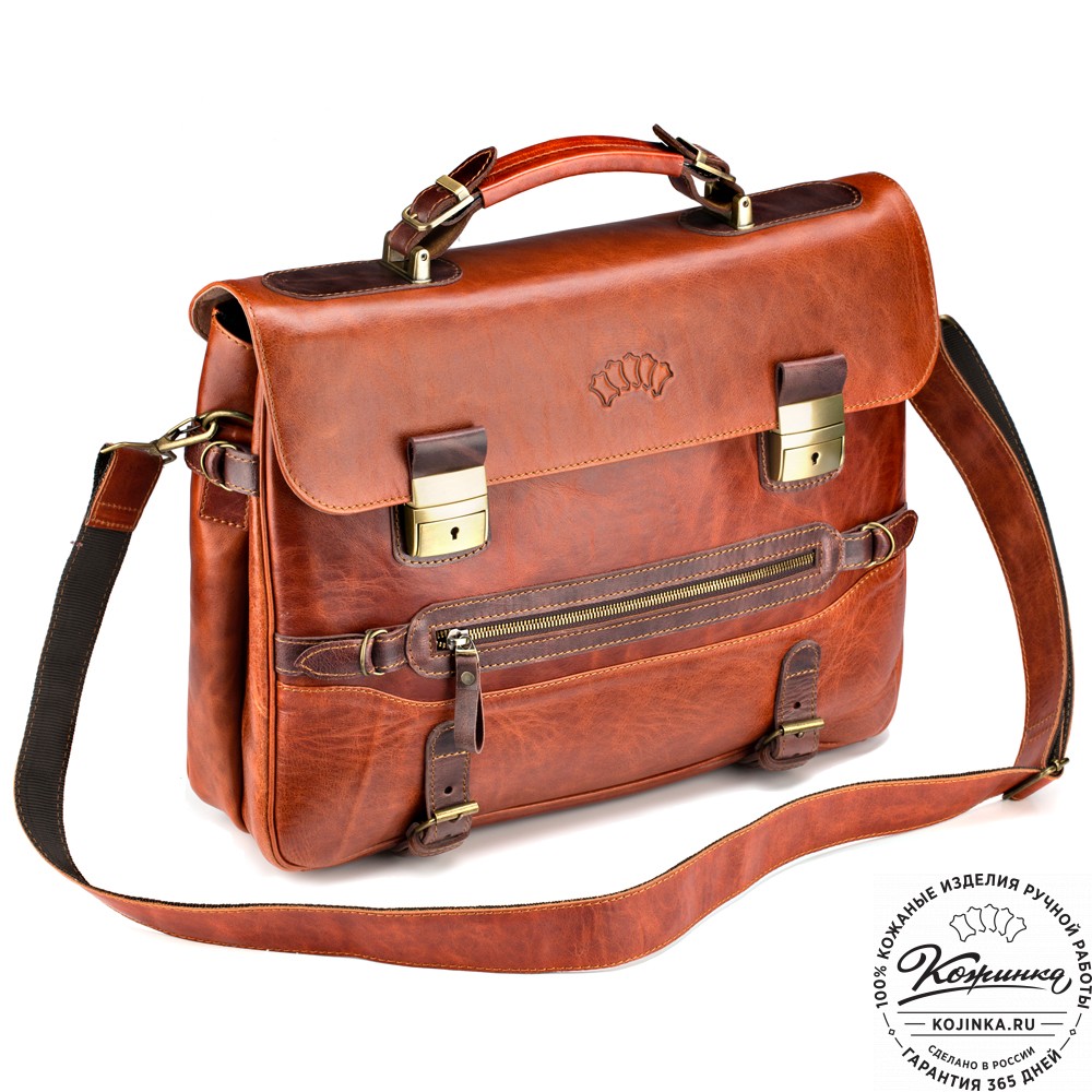 Кожаный портфель "Сталкер" (рыжий антик)