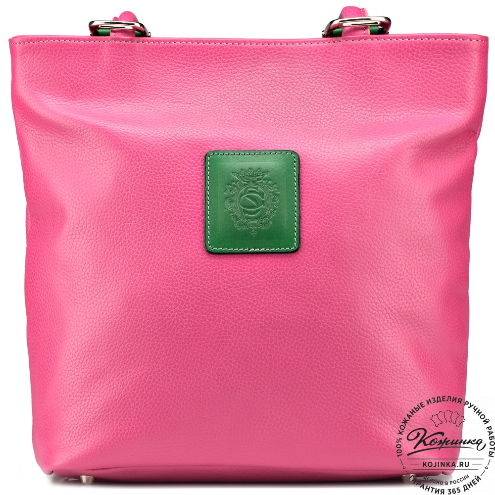 Женская кожаная сумка-рюкзак "Валентино" (фуксия)