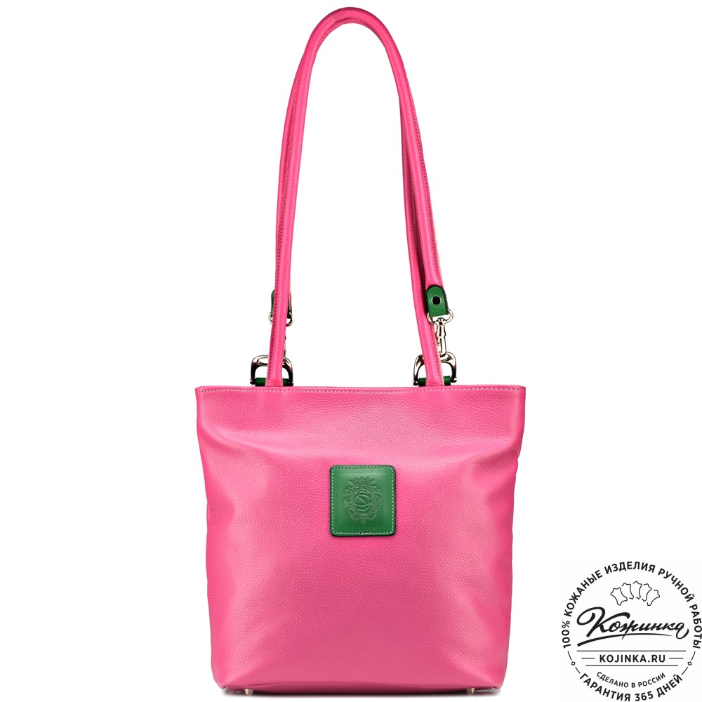 Женская кожаная сумка-рюкзак "Валентино" (фуксия)