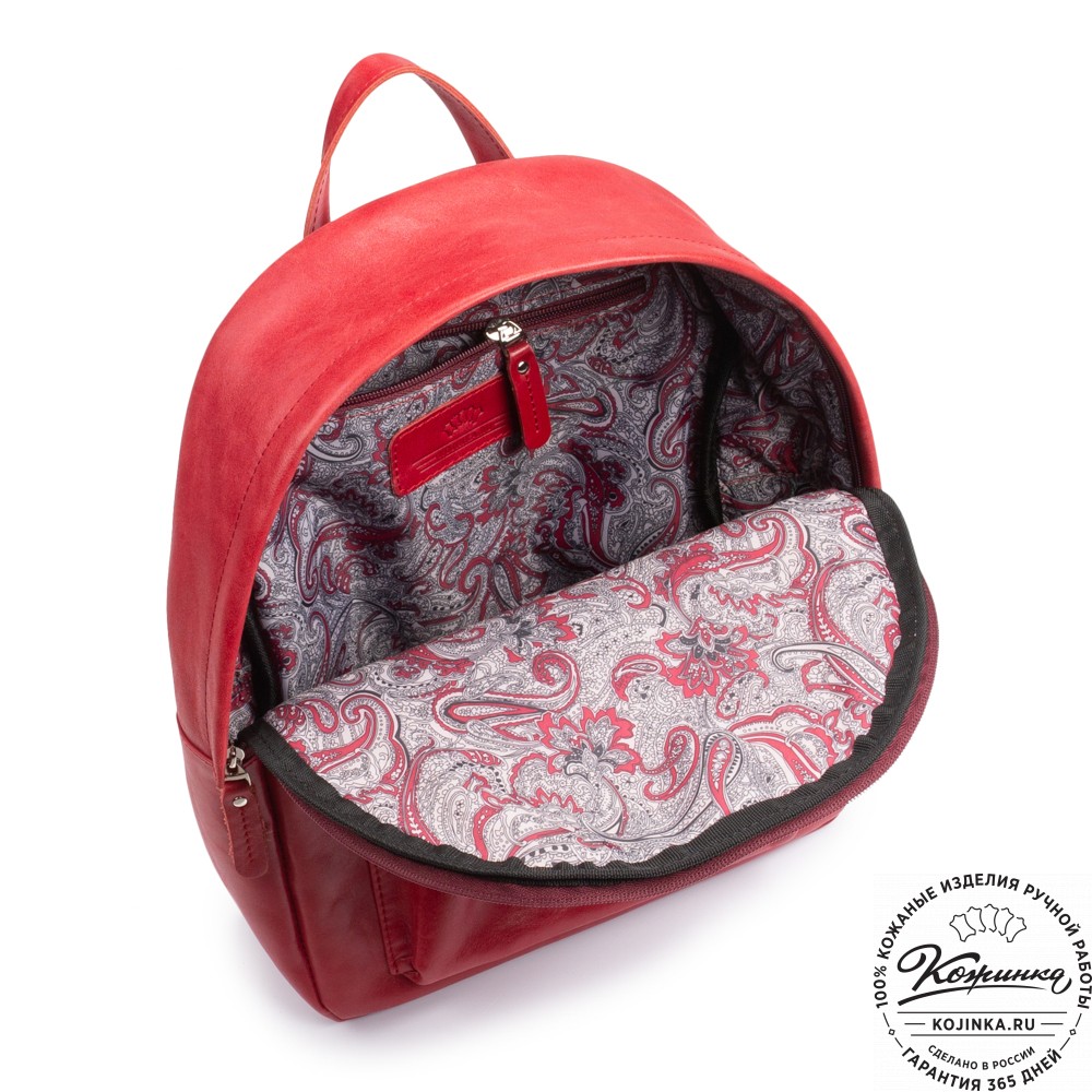 Кожаный рюкзак "Стефания" (красный)