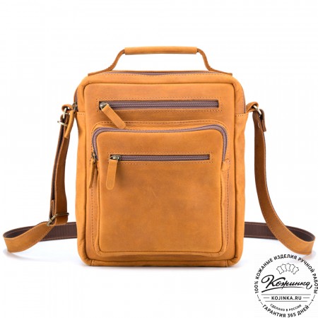 Кожаная сумка "Гектор" (рыжий крейзи)