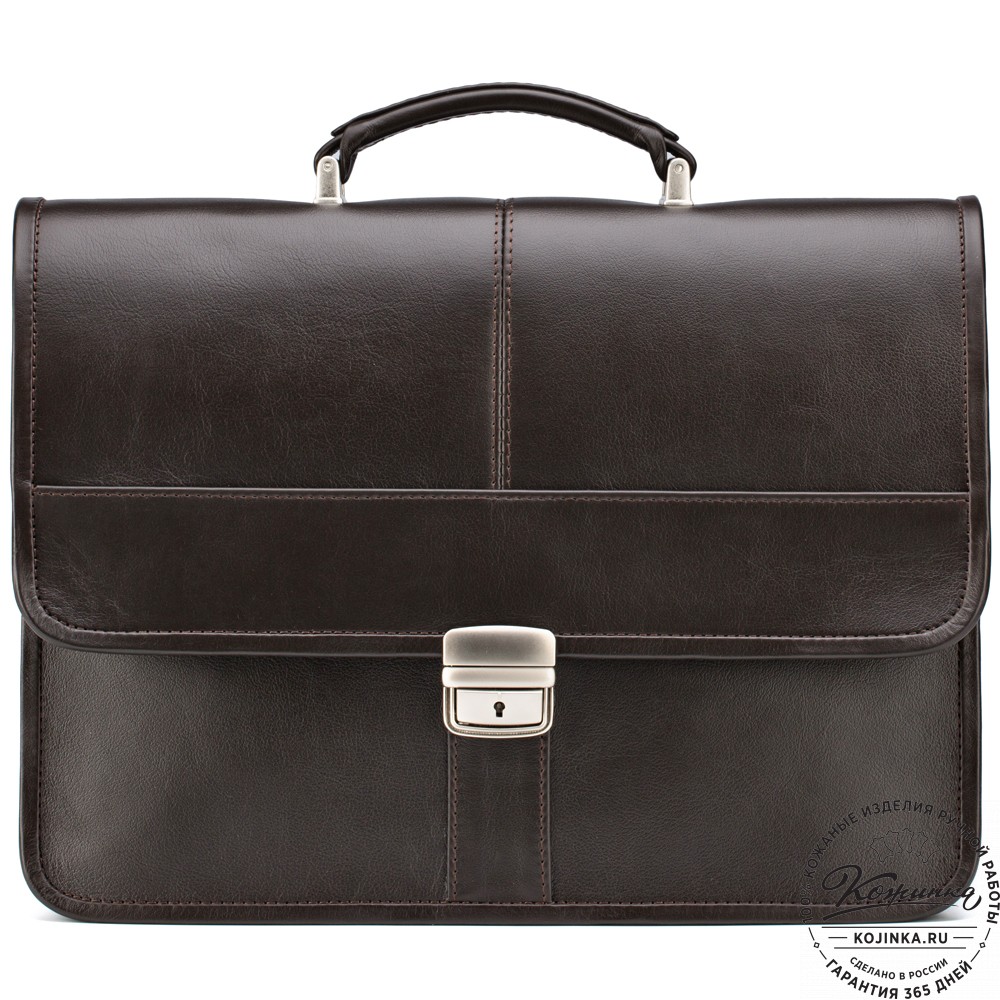 Кожаный портфель "Вильгельм" (тёмно-коричневый)