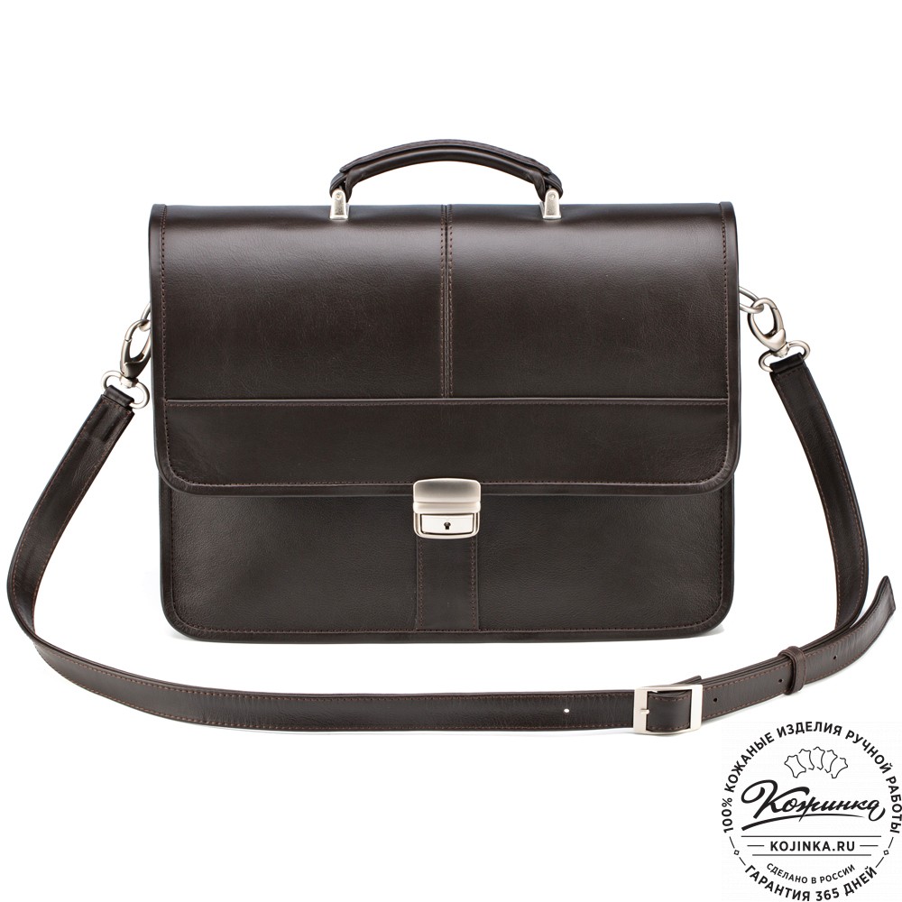 Кожаный портфель "Вильгельм" (тёмно-коричневый)